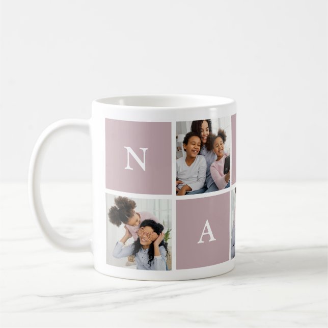 Mug Nanny grand-mère 5 Photo Collage Café Mu (Gauche)