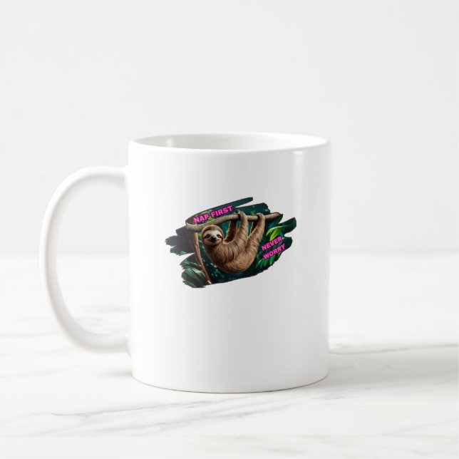 Mug Nap Ne S'Inquiète Jamais De Suspendre Sloth (Gauche)