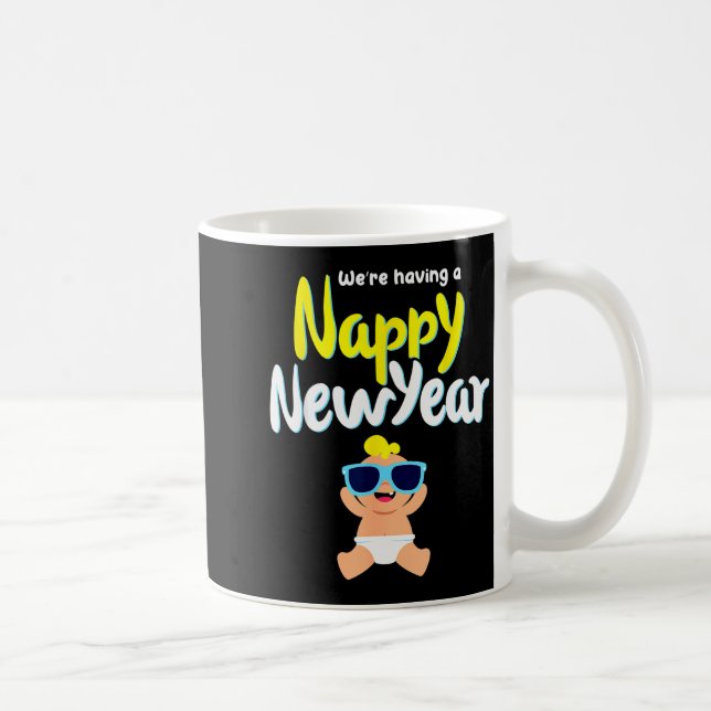 Mug Nappy New Year Diaper Expecting Pregnant Funny Hap (Droite)