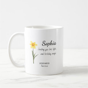 Mug Narcisse de Décembre Anniversaire Personnalisé
