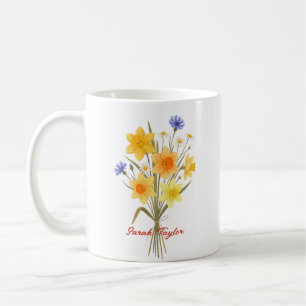 Mug Narcisse Fleur de Naissance Personnalisée Sur Mesu