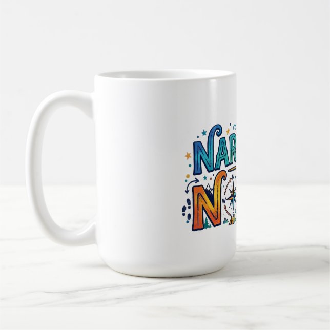 Mug Narrative Nomad – Graphisme de récits vagabonds  (Gauche)