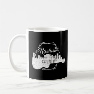 Mug Nashville Skyline Tennessee Country Music Guitare 