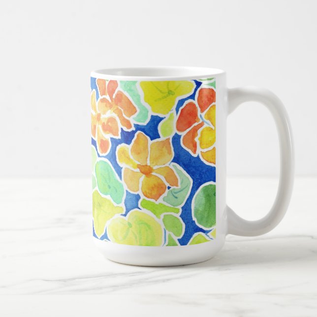 Mug Nasturtiums rouge, orange et jaune (Droite)