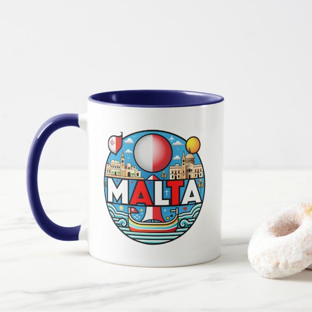 Mug Nation insulaire méditerranéenne de Malte (Avec donut)