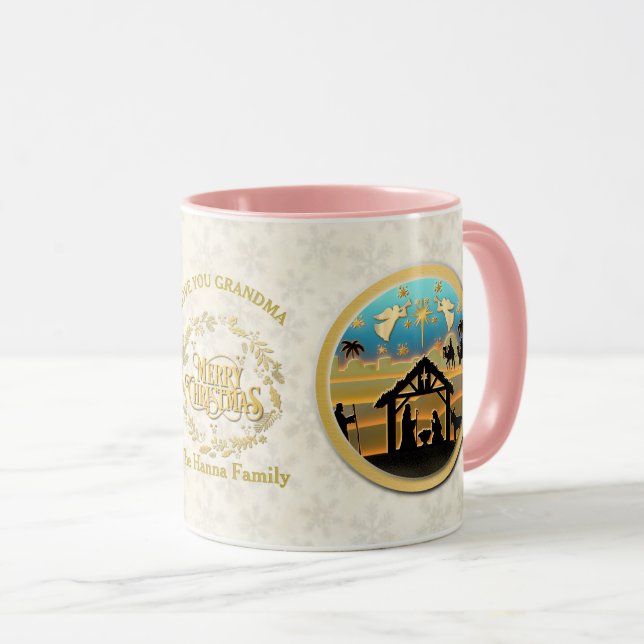 Mug Nativité de Noël et vous aimer Grand-mère (Devant droit)