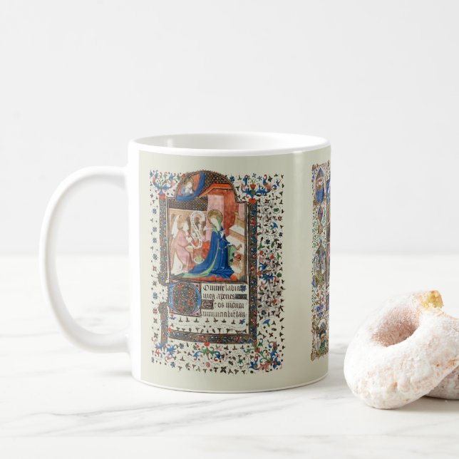 Mug Nativité médiévale de Noël par le Maître de Bedfor (Avec donut)