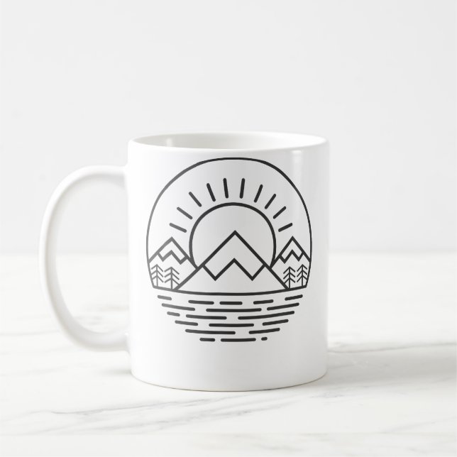 Mug Nature Minimalist Mountains Camping Hiking (Gauche)
