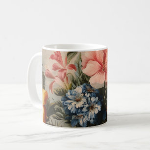 Mug Nature morte florale vintage avec fleurs tropicale