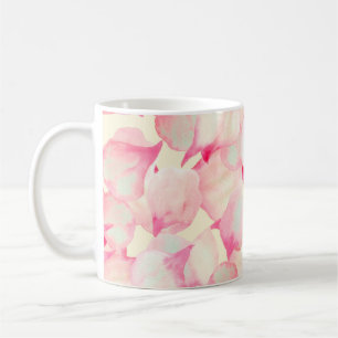 Mug Nature rose Fleur. Aquarelle Noire Nature. Rouge 