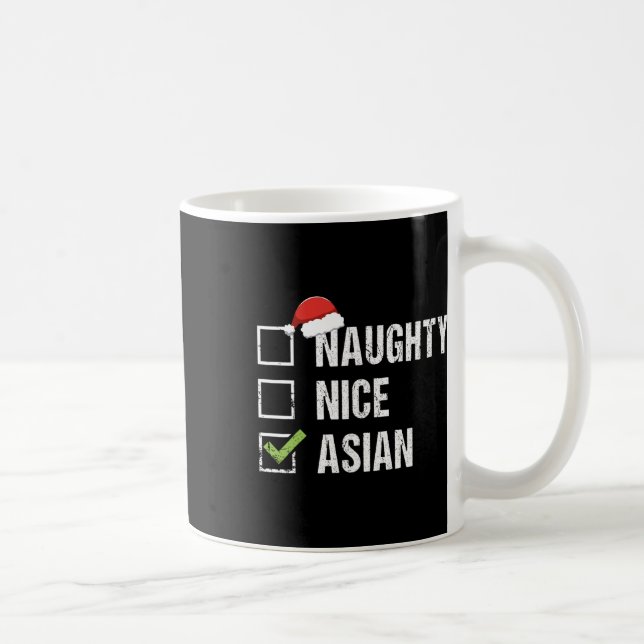 Mug Naughty Nice Asie asiatique Santa Hat Cadeau de No (Droite)