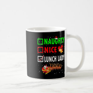 Mug Naughty Nice Lunch Lady Funny Noël Père Noël Lunc