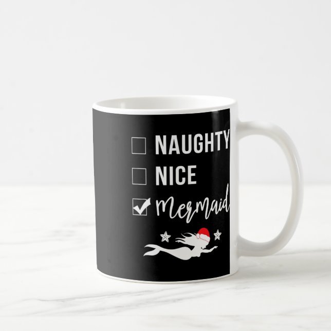 Mug Naughty Nice Sirène Funny Sirène Noël (Droite)
