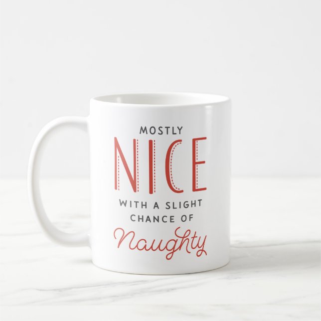 Mug Naughty ou Nice Drôle Dit Noël (Gauche)