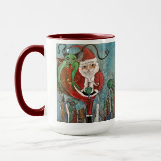 Mug Naughty ou Nice Père Noël et Krampus Whimsical Art