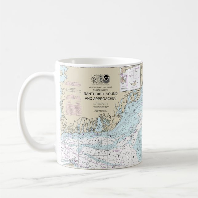 Mug Nautique du son et des approches de nantucket 1323 (Gauche)