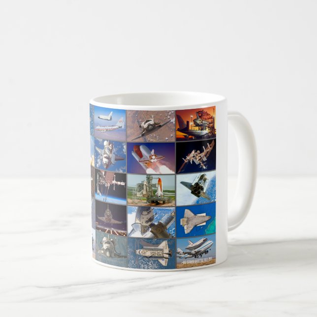 MUG NAVETTE SPATIALE AMÉRICAINE 1981-2011 "MONTAGE" (Devant droit)