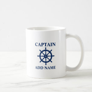 Mug Navires à roues avec le nom du capitaine ou du ba
