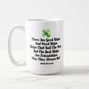Mug Navires de l'amitié irlandaise Proverbe Trèfle à q