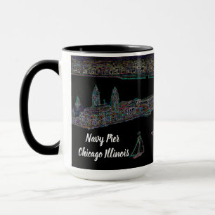 MUG NAVY PIER CHICAGO LAKE VIEW 1920'S NEON VOTRE COUL