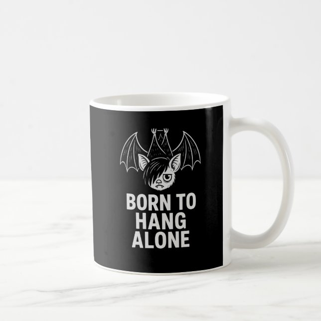 Mug Né à Hang Alone - Emo Bat | Antisocial (Droite)