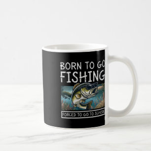 Mug Né À Poisson Obligé D'Aller À L'École Pêche Drôle