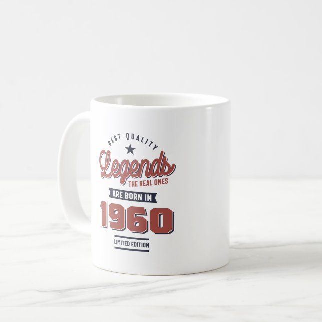 Mug Né en 1960 Anniversaire (Devant gauche)