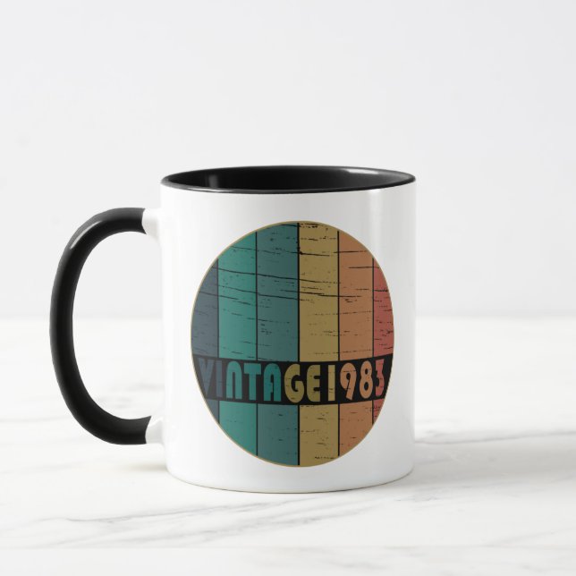 Mug Né en 1983 anniversaire vintage (Gauche)