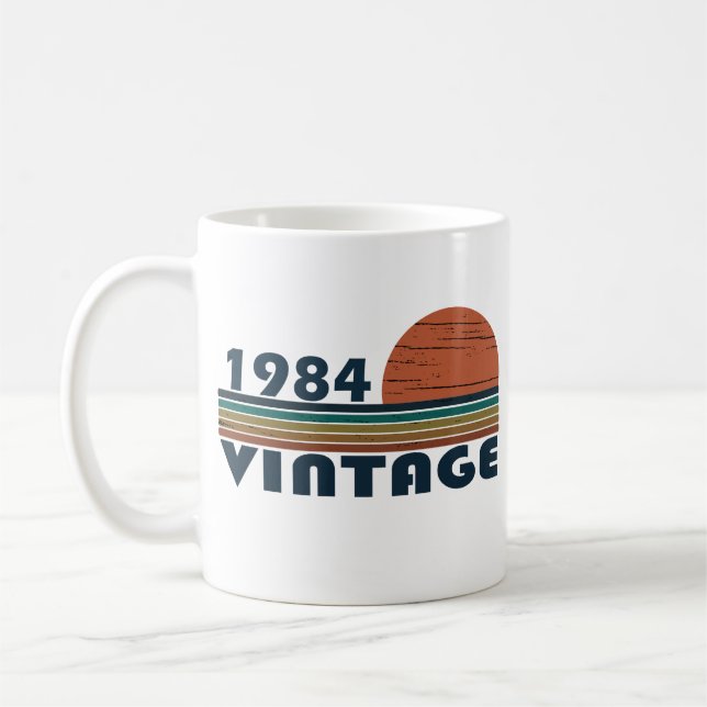 Mug né en 1984 cadeau d'anniversaire vintage (Gauche)