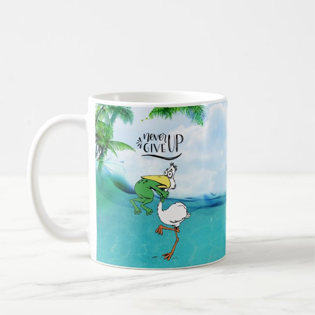 Mug Ne jamais renoncer à la grenouille Choquant l'oise (Gauche)