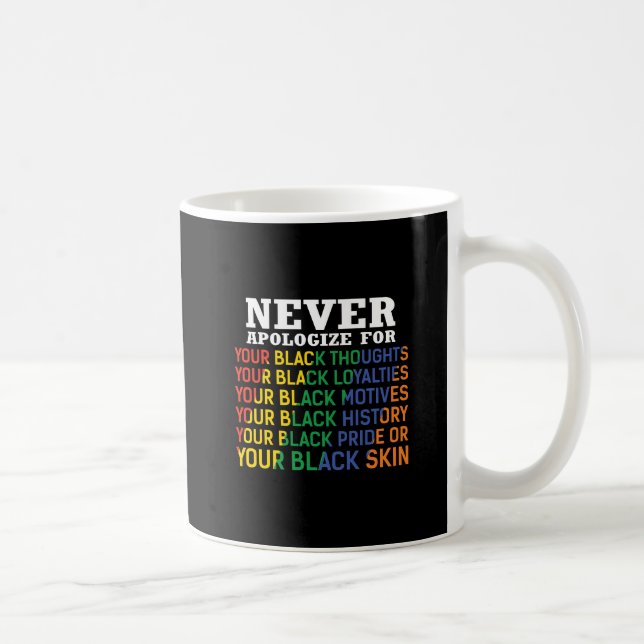 Mug Ne jamais s'excuser | 11 juin | Black Pride (Droite)