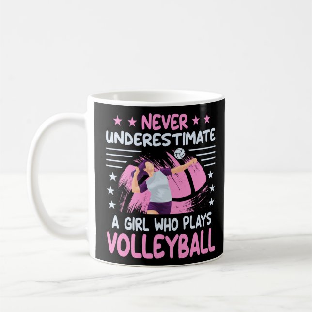 Mug Ne jamais sous-estimer une fille qui joue au volle (Gauche)