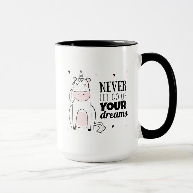 Mug Ne laissez jamais vont de vos rêves (Droite)