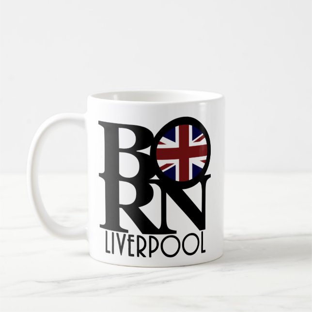 Mug NÉ Liverpool Angleterre (Drapeau UK) 11oz (Gauche)