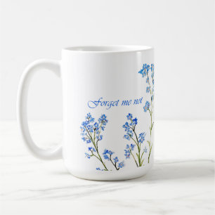 Mug Ne m'oubliez pas Fleur de jardin personnalisée à l