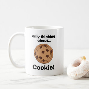 Mug Ne pense qu'aux cookies Citation drôle de nourritu