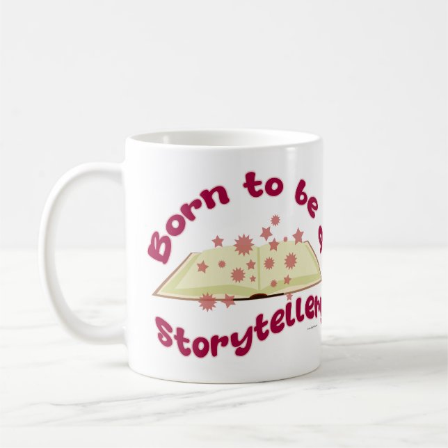 Mug Né Pour Être Conteur Écrivain Amusant Conception D (Gauche)