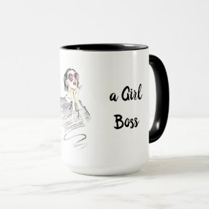 Mug Né pour être une fille Boss Ringer 15oz