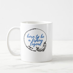 Mug Né pour être une légende de pêche, cadeau cool pou