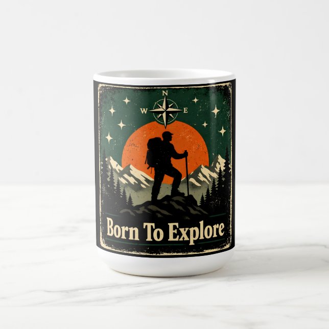 Mug Né pour explorer – Exploration de la nature sauvag (Centre)