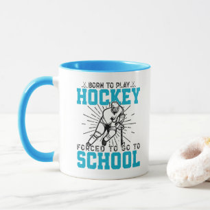 Mug Né pour jouer au hockey Cadeau d'anniversaire colo