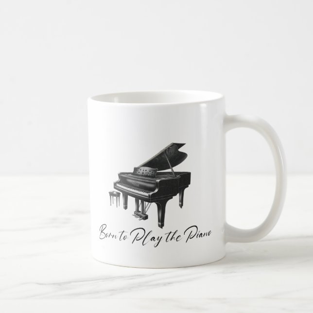 Mug Né pour jouer du piano (Droite)