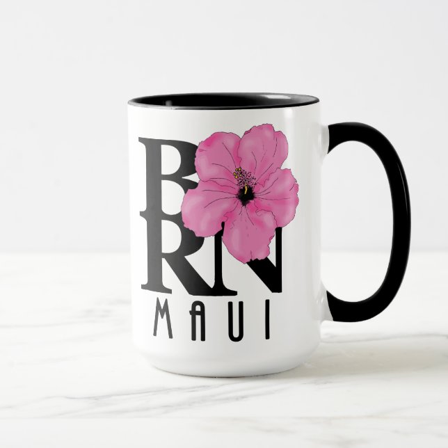 Mug NÉ rose Maui 15oz (Droite)