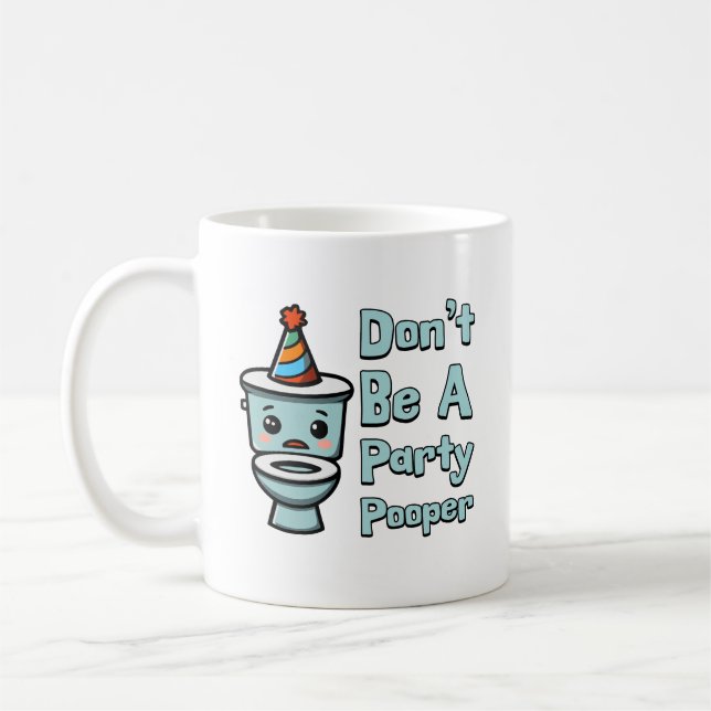 Mug Ne sois pas un pauvre de fête ! Caricature de toil (Gauche)