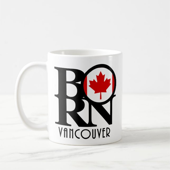 Mug NÉ Vancouver (Drapeau canadien) 11oz (Gauche)