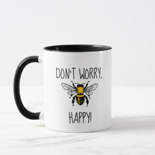 Mug Ne vous inquiétez pas d'être heureux Jaune