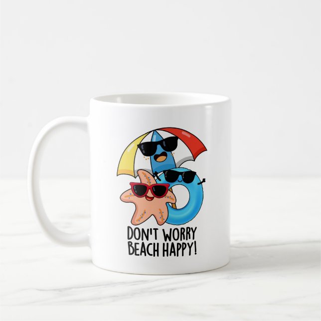 Mug Ne vous inquiétez pas Plage Happy Funny Summer Pun (Gauche)