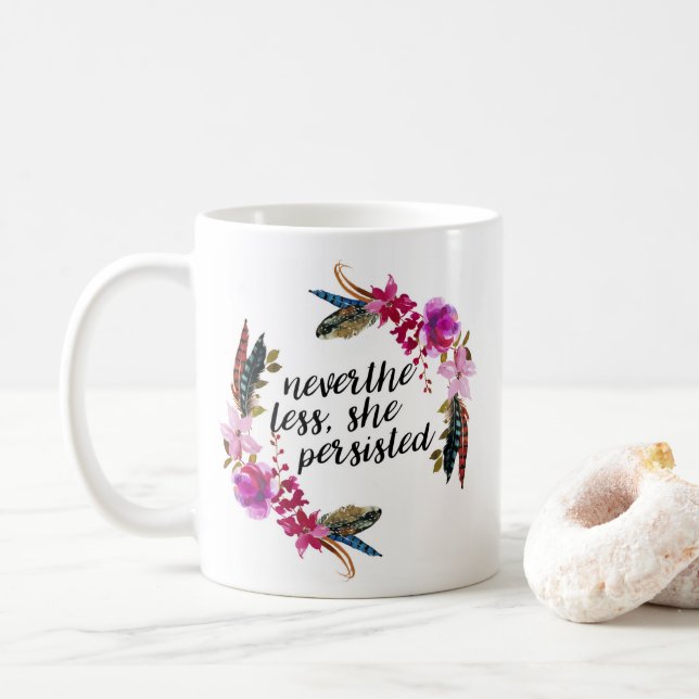 Mug Néanmoins, Elle A Persisté | Pilier à deux côtés (Avec donut)