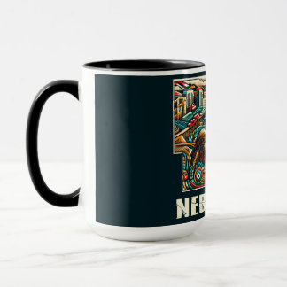 Mug Nebraska Bold Geometry City Skyline Art