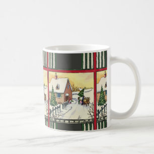 Mug Neige à Noël, Style Vintage, ajouter du texte